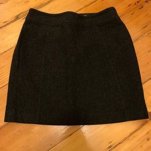 Dark Gray Wool Miniskirt